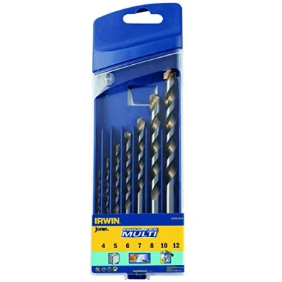 Image of Irwin 10501940 Joran Cordless Drill Set Multi Material Masonry/Wood/Tile, 4mm 12mm, 7 Pieces