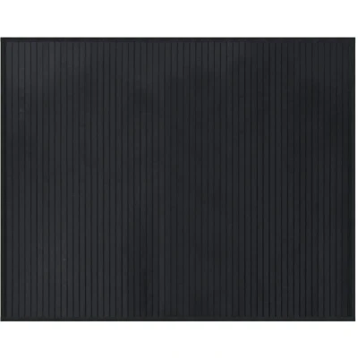 Image of vidaXL Bamboo Area Rug 80x100cm Rectangular Black for Living Room/Bedroom, Indoor, Anti slip, Easy Clean, Durable PP Backing