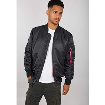 Image of Alpha Industries Men&#039;s MA 1 VF 59 Long Bomber Jacket, Iron Grey, L