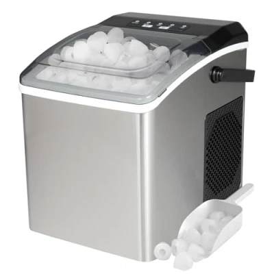 Image of Koolatron Ice Maker Countertop Machine makes 12KG in 24Hrs 9 Cubes 6 Minutes with Nugget and Small Self Cleaning Portable Cube for Home Office Bar Scoop &amp; Basket