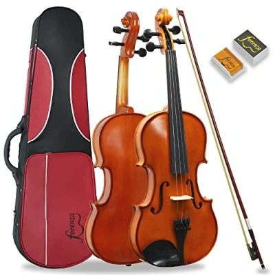 Image of Forenza Prima 2 1/4 Size Violin Outfit with Ebony Fingerboard and Pegs, Lightweight Hard Case, Wood Bow, Rosin, Steel Core Strings