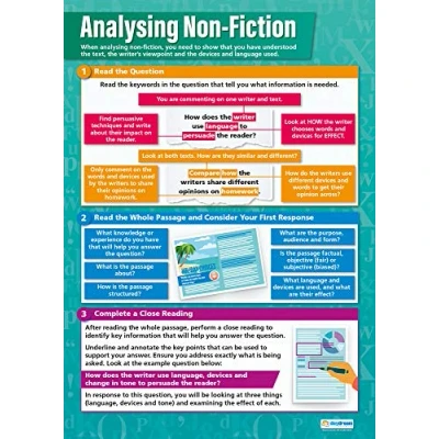 Image of Analysing Non Fiction English Posters Gloss Paper measuring 850mm x 594mm (A1) Language Classroom Education Charts by Daydream