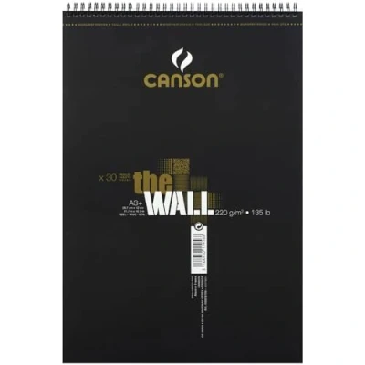 Image of CANSON The Wall Marker 200gsm A3 Paper, Extra Smooth, Spiral Pad Short Side, 30 White Sheets, Ideal for Professional Artists &amp; Illustrators