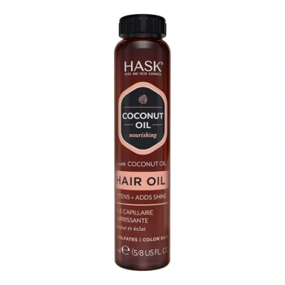 Image of HASK Coconut Nourishing Shine Oil Vial for all hair types, colour safe, gluten free, sulfate paraben free 1 18mL