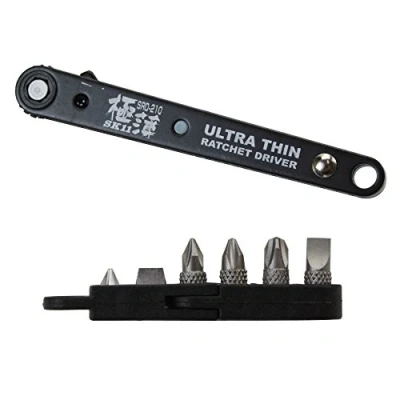 Image of SK11 Ultra Thin Straight Ratchet Driver with 7 Bits SRD 210