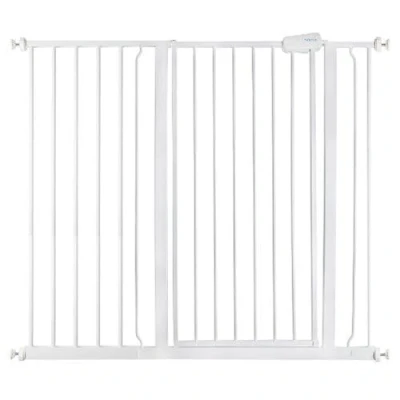 Image of Safetots Extra Tall Pet Gate, 113.8cm 121.4cm, White, 104cm in Height, Pressure Fit Dog Gate for and Puppy, Barrier, Easy Installation