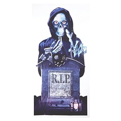 Image of Bristol Novelty HI300 RIP Door Cover Black and White Pack of 1, Multi Colour, One Size