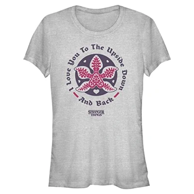 Image of Stranger Things Upside Down Love Women&#039;s Crew neck Heather grey M