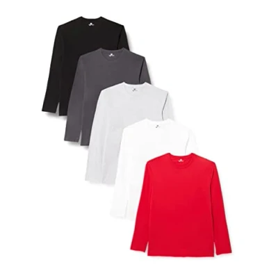 Image of Lower East Mens Le133 Long sleeved Shirt, Anthracite/Red/Light Grey Heather, M UK