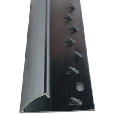 Image of Grandismo® Carpet to Vinyl Flooring or Doorway Trim Metal Plate Strip Threshold Doorbar Grey Colour