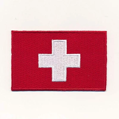 Image of Hegibaer 40 x 25 mm Switzerland Flag CH Sew On / Iron Patch 1142 A