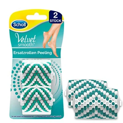 Image of Scholl Velvet Smooth Exfoliating Roller, Refill for Electric Callus Remover, Replacement Roller Dry and Flaky Skin on The Legs Feet, Pack of 2