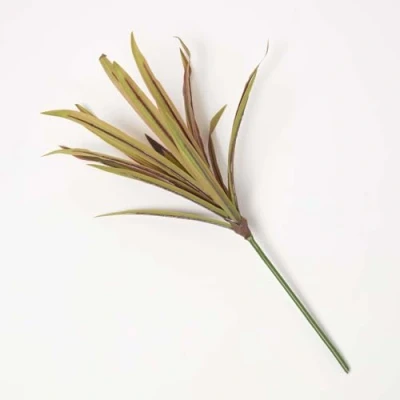 Image of HOMESCAPES Artificial Yucca Leaf 66 cm Faux Foliage Single Stem Tropical Leaves for Bouquet or Floral Arrangement