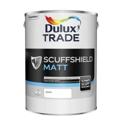 Image of Dulux Trade Scuffshield Matt White 5L