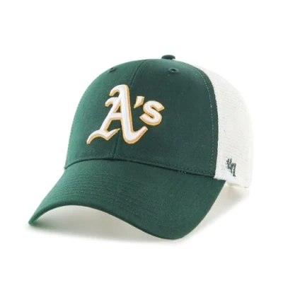 Image of 47 Brand Kids Trucker Cap Branson Oakland Athletics Forest Green