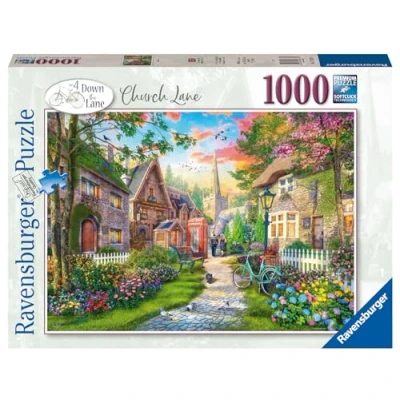 Image of Ravensburger Down the Lane No. 4 Church 1000 Piece Jigsaw Puzzles for Adults and Kids Age 12 Years Up