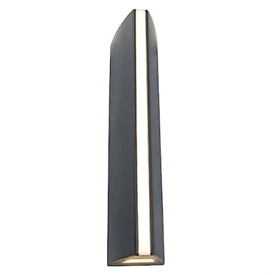 Image of LED Anthracite Dark Grey Outdoor Modern Triangular Up &amp; Down Wall Light IP54 Rated 30cm Height 750 Lumen 3000k Warm White Garden Patio Driveway UK Approved Aluminium