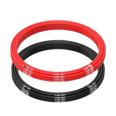 Image of MMOBIEL 16 AWG Electrical Silicone Wire Gauge (1,31mm²) Tinned Copper Cable 2 Separate Wires Red &amp; Black Each 2,5 m / 8.2 ft for RC, Drones, 3D Printers, Batteries, Speaker Wires, Led Strips