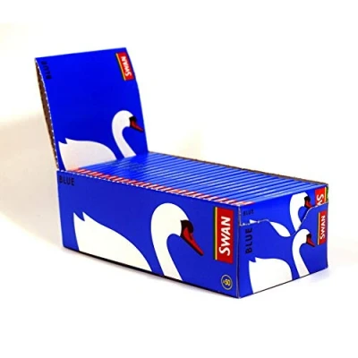 Image of Full Box of SWAN Regular SIZE Rolling Papers (SWAN Blue 50 Pack)