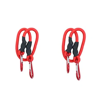 Image of 24 60cm Bungee Rope with Carabiner Clips Cords Elastic Tie Down Fasteners 2pc