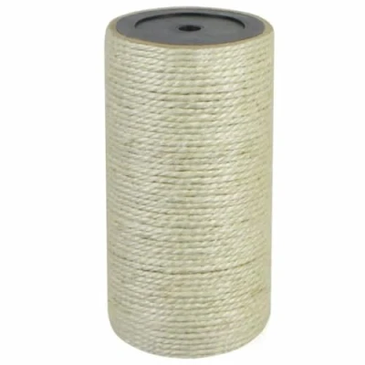 Image of vidaXL Cat Scratching Post Durable Beige Kitten Scratch Pole 15 cm High, 8 Diameter, Wall Mounted, Natural Sisal