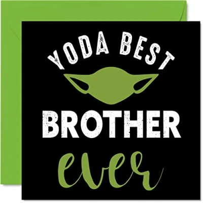 Image of Funny Birthday Cards for Brother Yoda Best Joke Happy Card from Sister, Banter Gifts, 145mm x Sibling Greeting Gift