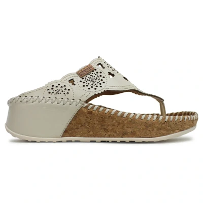 Image of Marina W1C Leather Women&#039;s Toe Post Wedge Sandals