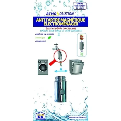 Image of Atmos Products 1533 Special Magnetic Household Appliance Device Designed to Prevent Scaling of Laundry Hoses or Dishwashers, Metal Grey