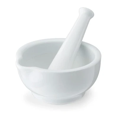 Image of Mikasa Chalk Porcelain Mortar &amp; Pestle, Labelled