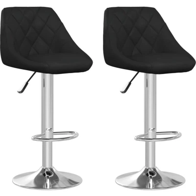Image of vidaXL Bar Stools 2 pcs Black Faux Leather