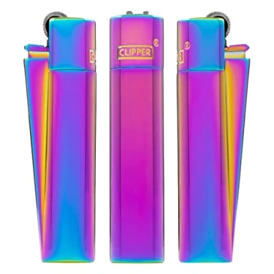 Image of Rainbow Metal Clipper Lighter with Case
