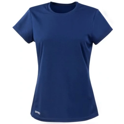 Image of Spiro Womens/Ladies Sports Quick Dry Short Sleeve Performance T Shirt (L) (Navy)
