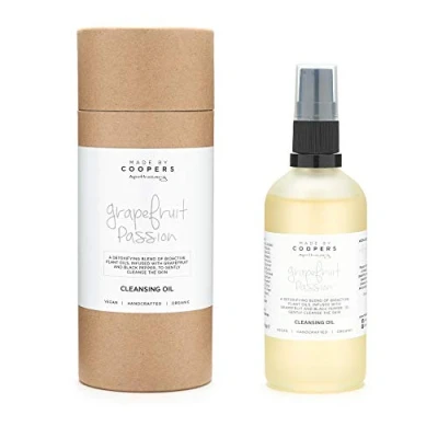 Image of Made by Coopers Grapefruit Facial Cleanser Wash with Muslin Cloth, Make Up Remover, Clean Pores Face Cleansing Bioactive Plant Oils, Vegan (100ml)