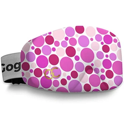 Image of GogglesCover: Protective ski and snowboard goggles cover,pink polka design
