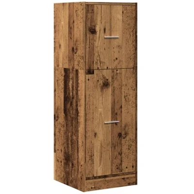 Image of vidaXL Apothecary Cabinet 3 Drawers, Old Wood, Engineered 40x41x118 cm for Home/Office