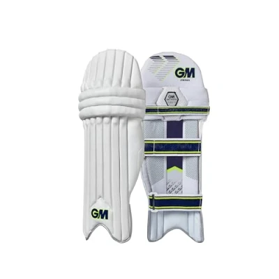 Image of Gunn &amp; Moore GM Cricket Batting Pads Prima Traditional Cotton Cane Junior Right Handed 13.75&quot; Approx Weight 1.39 kg White 1 Pair