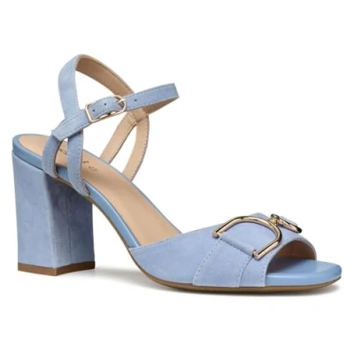 Image of Geox D NEW Eraklia Sandals, Women&#039;s, Size: 5, Light blue Textile