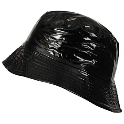 Image of TOUTACOO, Waterproof Vinyl Bucket Rain Hat (10 Plain Black)