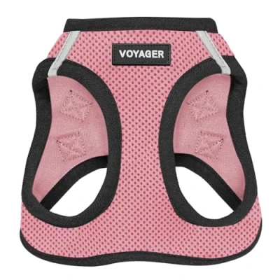 Image of Voyager Step In Air Dog Harness All Weather Mesh Vest for Small and Medium Dogs by Best Pet Supplies Pink Base, XS