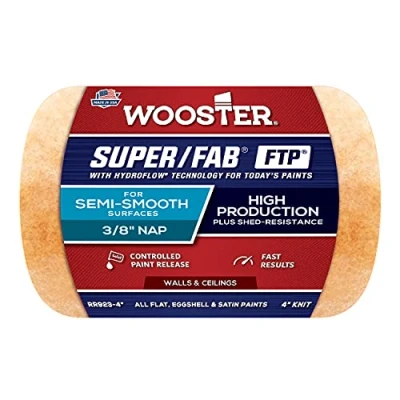 Image of Wooster Brush Company RR923 4 Super Fab FTP Roller Cover 3/8 Inch Nap, No Color,