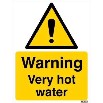 Image of Sitesafe Very Hot Water Vinyl Warning Sign 150 x 200mm