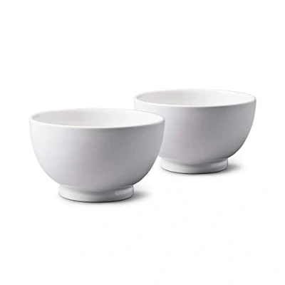 Image of WM Bartleet &amp; Sons 1750 TSET116 Traditional Set of 2 Porcelain Individual Soup, Cereal, Rice, Noodle, Salad Bowls, 14cm White