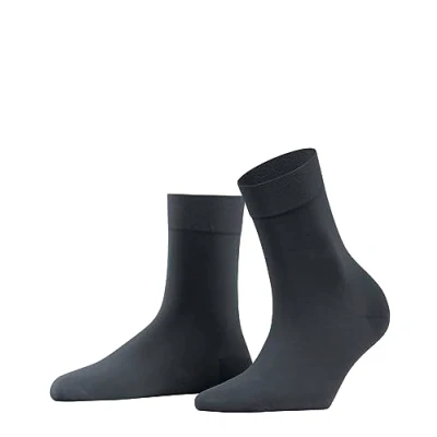 Image of FALKE Women&#039;s Fine Softness 50 DEN W SO Semi Opaque Plain 1 Pair Socks, Grey (Graphite 3146), 5.5 8