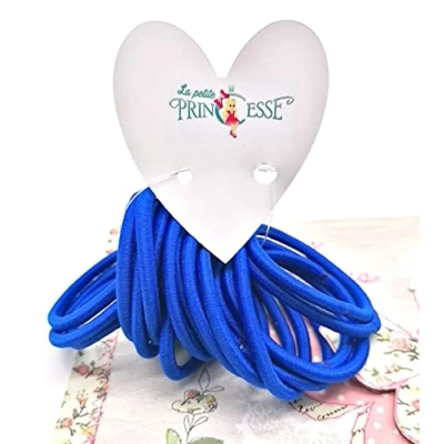 Image of Set of 36 Thick 4 mm Elastic Hair Ties, School Uniform Bands Ponytail Holders Bobbles for Women Girls Ties (Royal Blue)