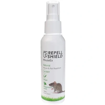Image of RepellShield Rat &amp; Mouse Repellent Spray Peppermint Oil, Natural Humane Deterrent, Protect Homes, Garages Gardens, Stop Nesting Indoors Outdoors, Made in Germany, Family Pet Safe (100ml)