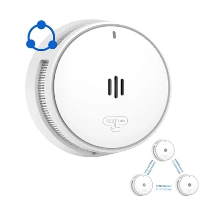 Image of wireless Interconnected smoke Alarm, Detector for Home, Interlinked Fire Alarm with 10 Year Battery, 85dB conforms to EN14604 Standard (1 alarm)