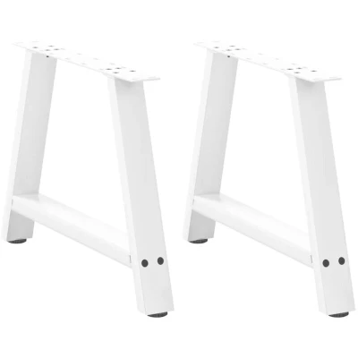 Image of vidaXL Coffee Table Legs A Shaped 2 pcs White 70x(42 43) cm Steel