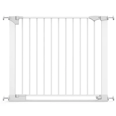 Image of Safetots SafeStep Gate, White, 89cm 96cm, Extra Low Walkthough, 74cm Wide Doorway, One Piece Gate for Stairs, Hallways and Doors, Baby Toddler, Easy Installation