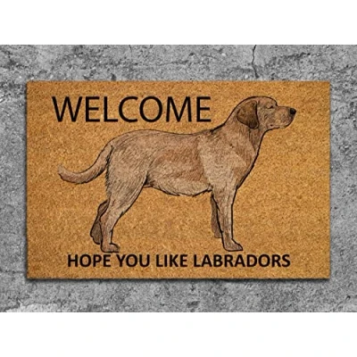 Image of Ensound The Labrador Door Mat,Welcome Hope You Like Labradors Dogs Mats,Funny Doormat,Welcome Mats 24x16 Inch