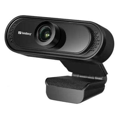 Image of Sandberg 333 96 USB FHD 2MP Webcam with Mic 1080p 30fps Glass Lens 60 Clip on/Stand 5 Year Warranty